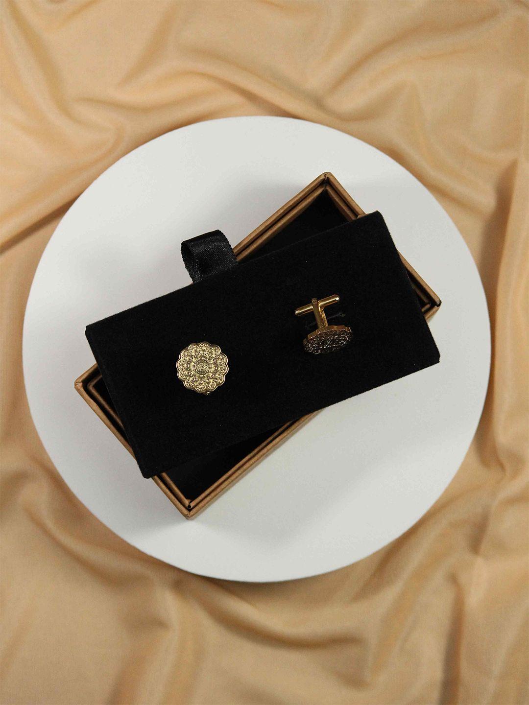 tossido gold-plated floral cufflink