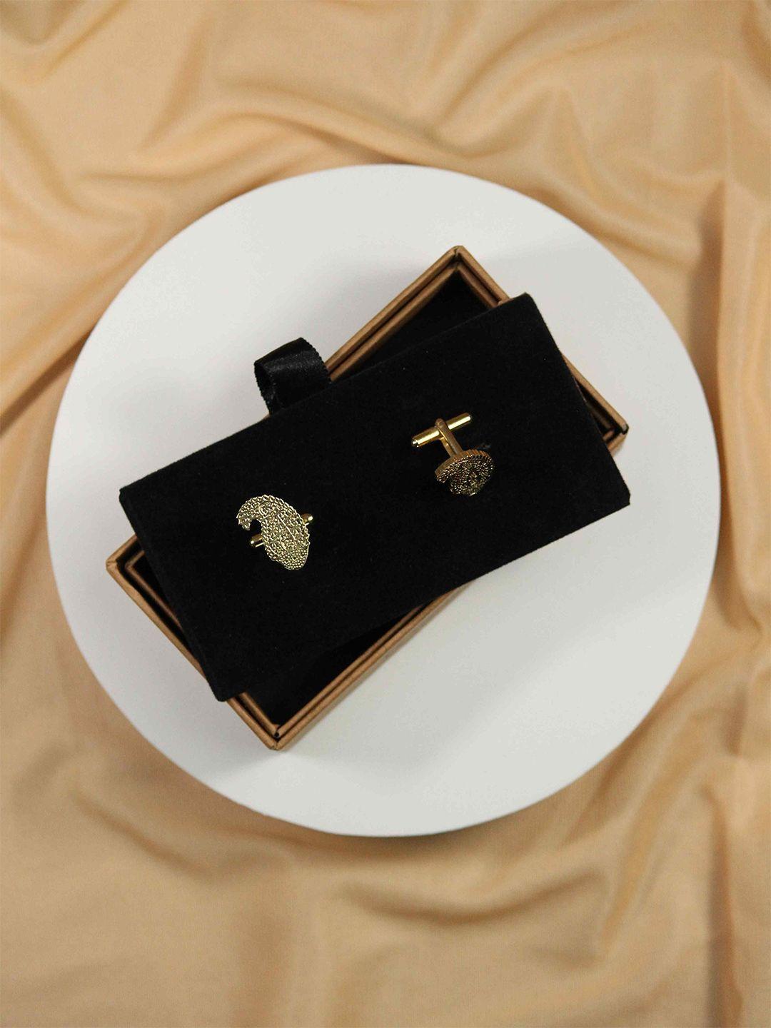 tossido gold-plated floral shaped cufflink