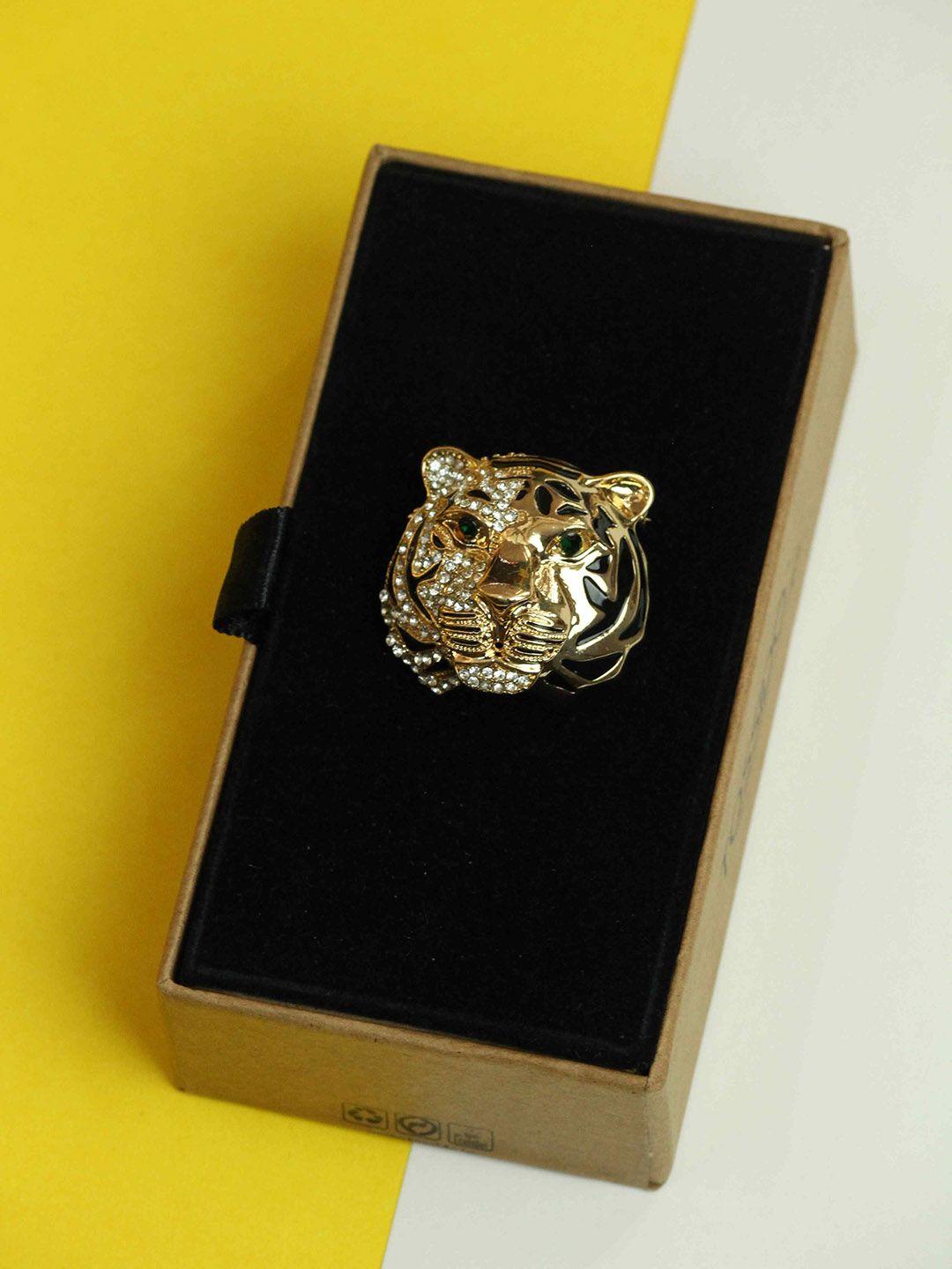 tossido golden tiger brooch