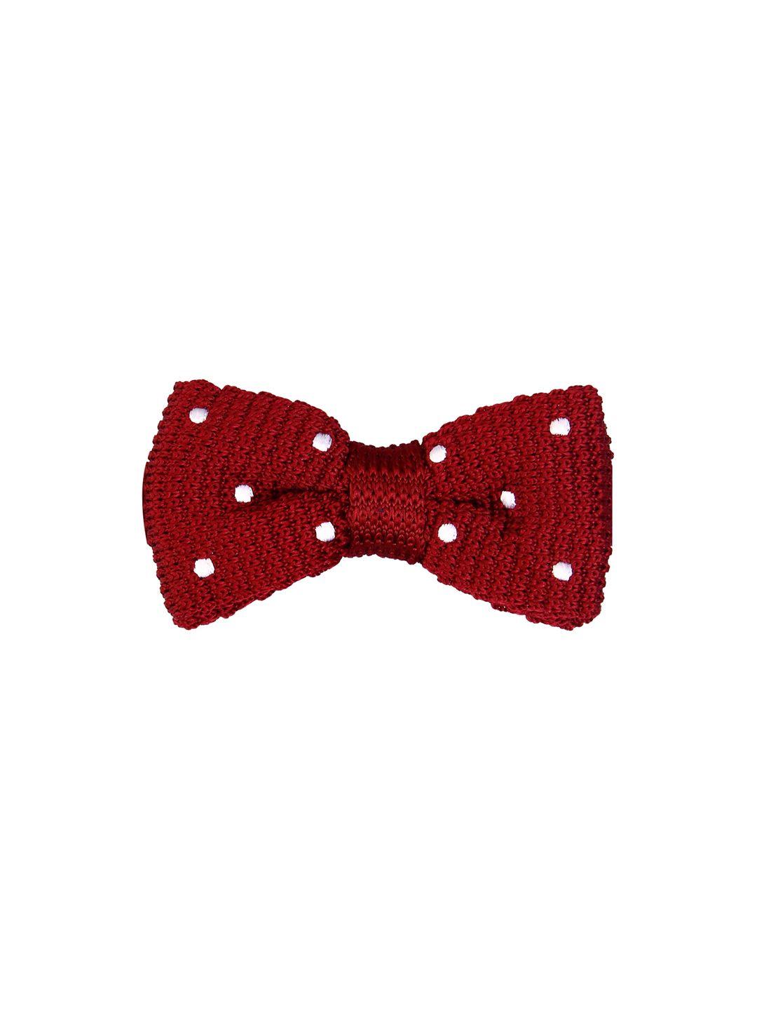 tossido maroon woven design bow tie