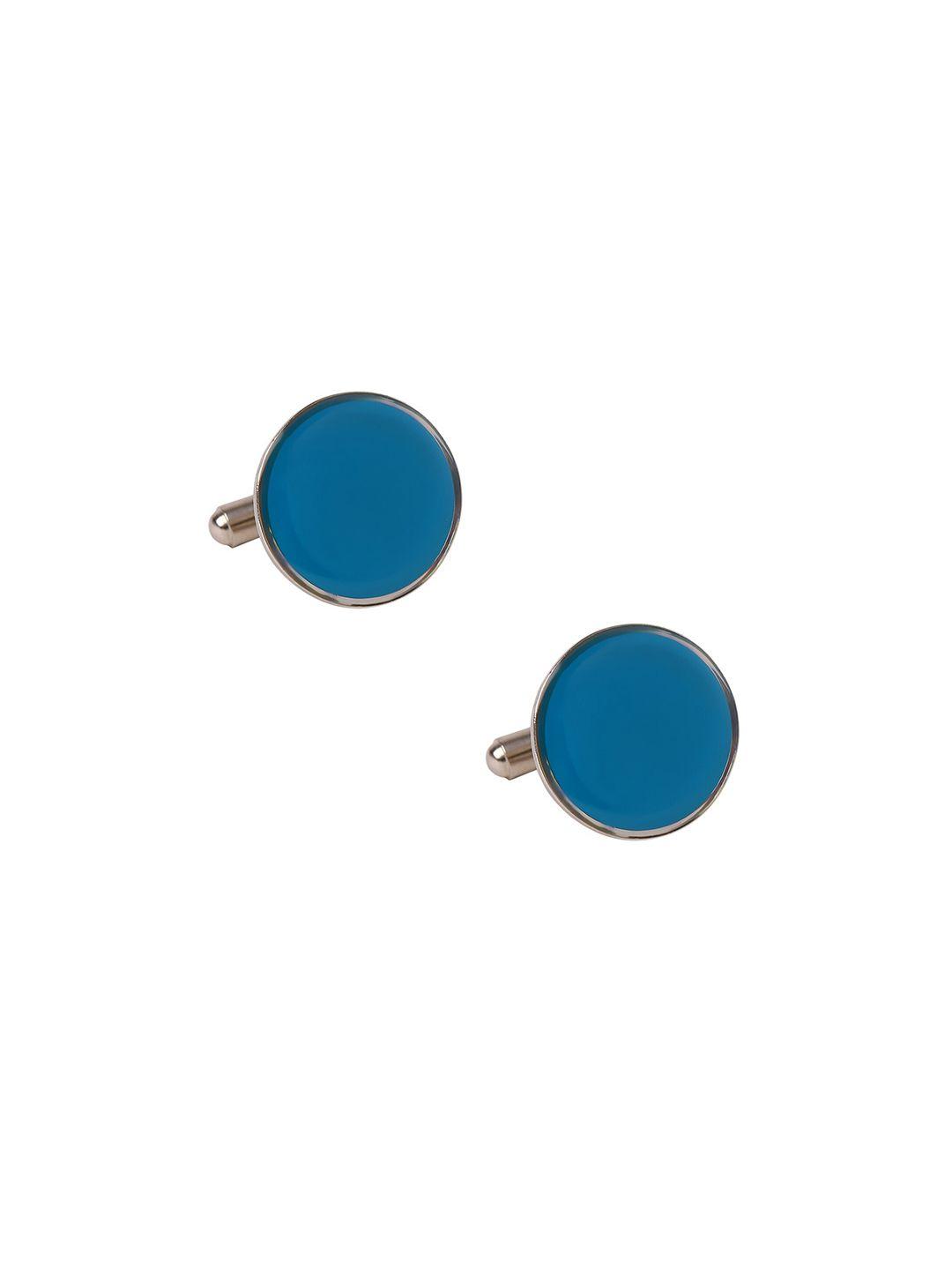 tossido men blue & gold-toned cufflink