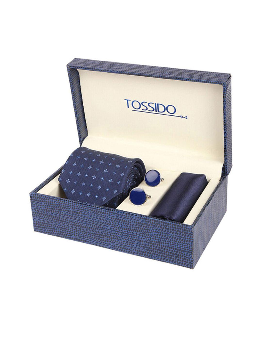 tossido men blue microfibre accessory gift set