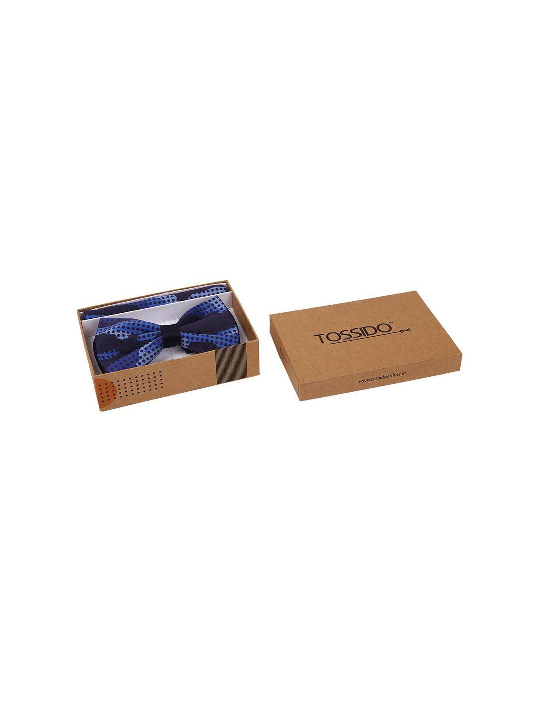 tossido men blue printed accessory gift set