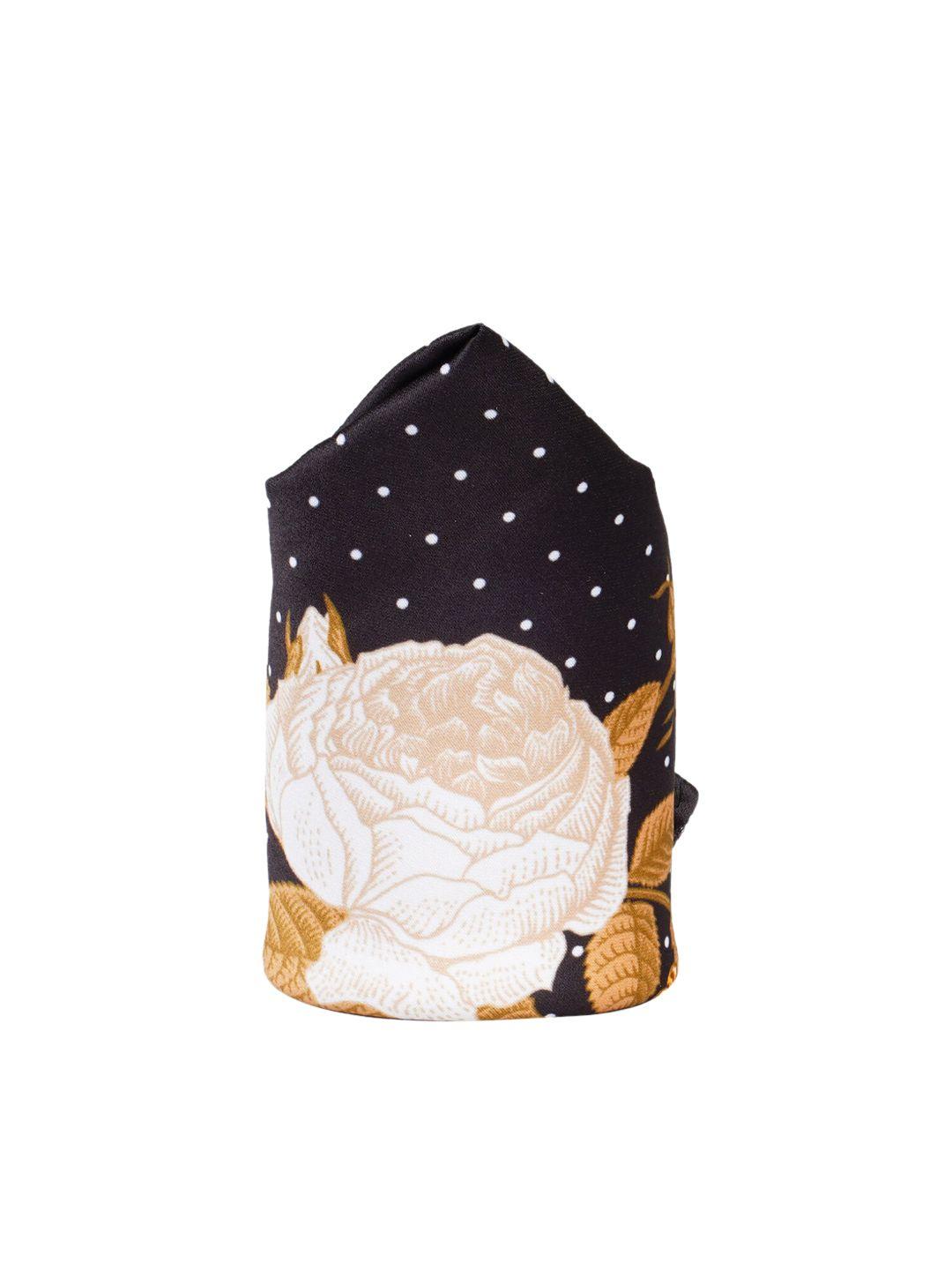 tossido men brown & cream-coloured printed pocket square