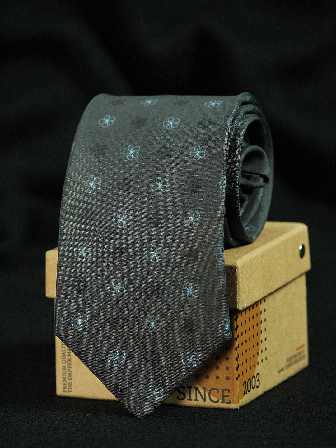 tossido men brown printed broad tie