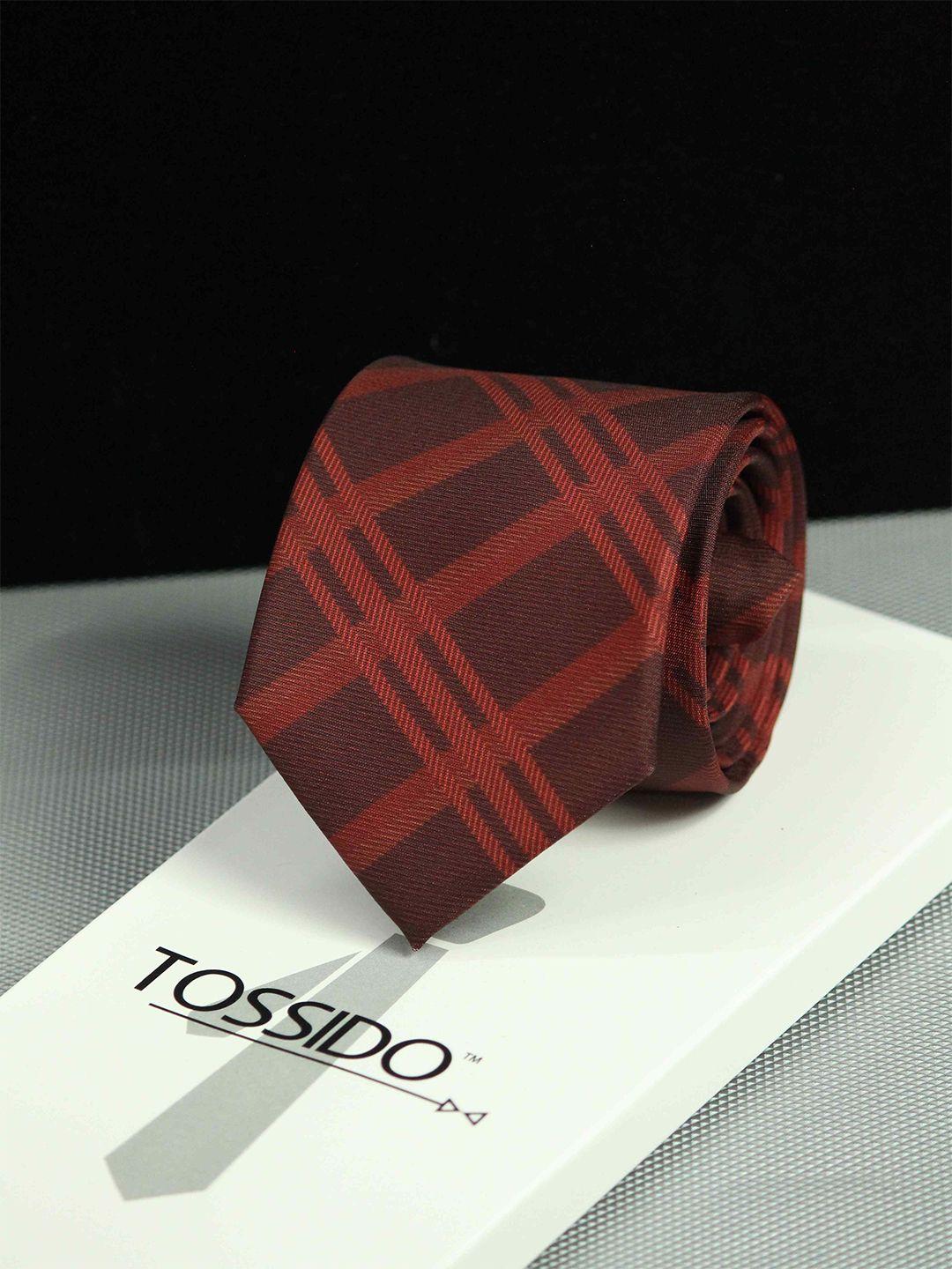 tossido men checked broad tie