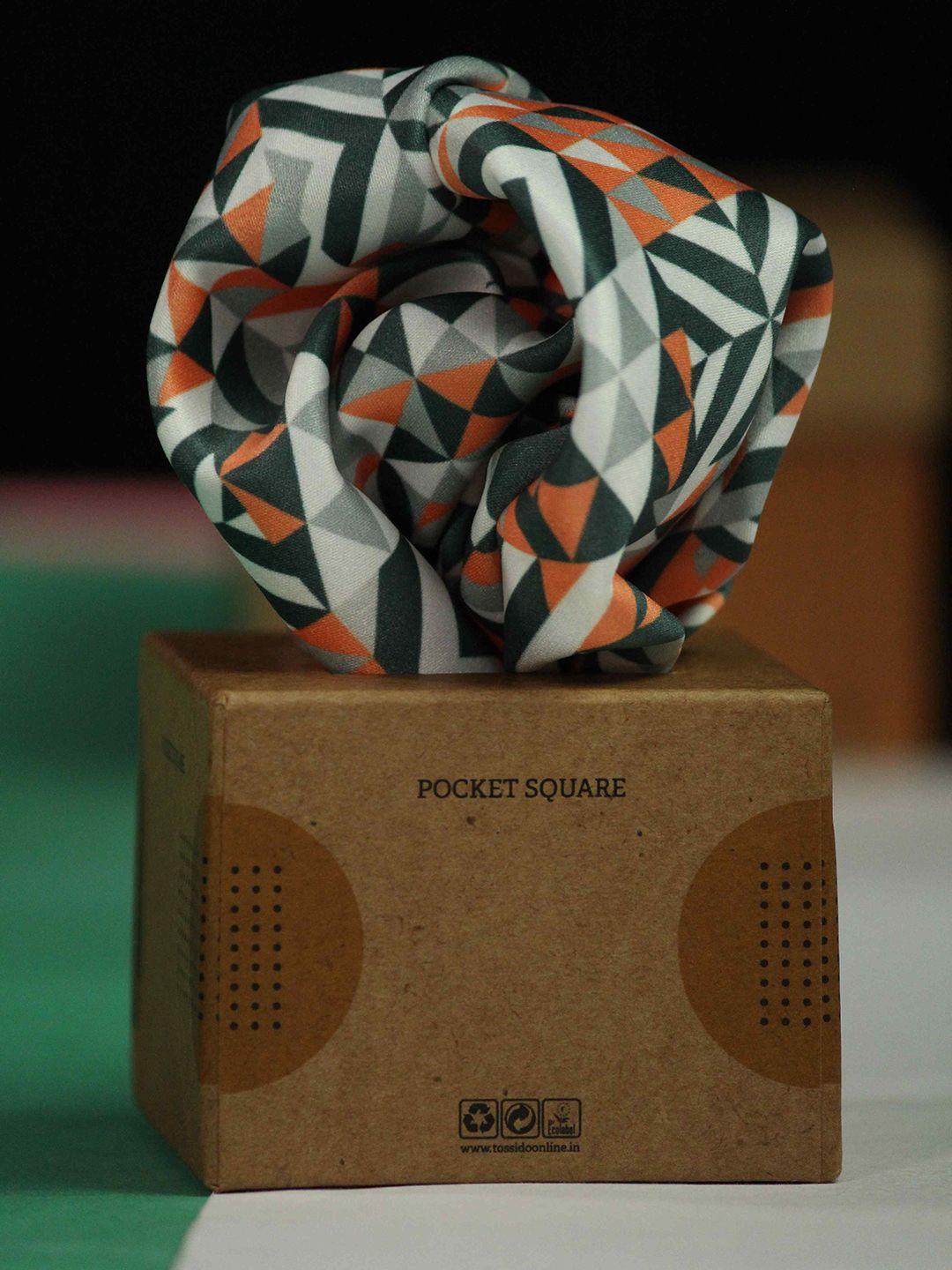 tossido men geometric printed pocket square