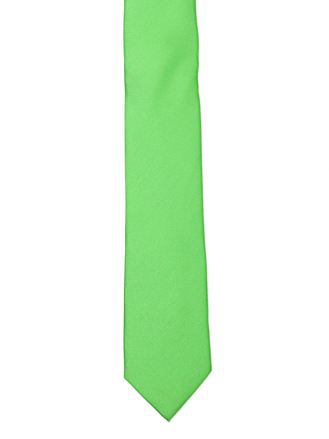 tossido men green solid skinny tie