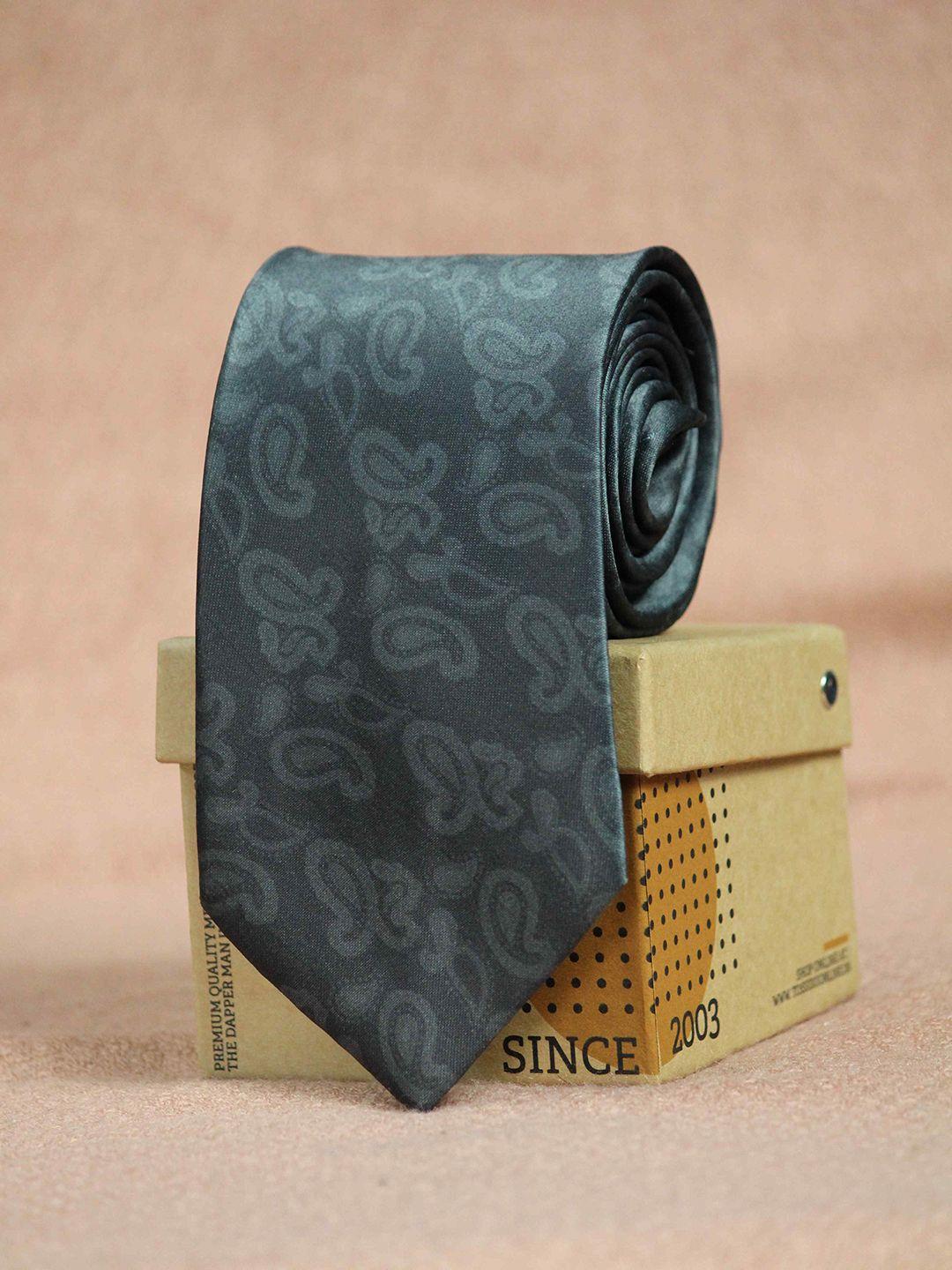 tossido men grey printed broad tie