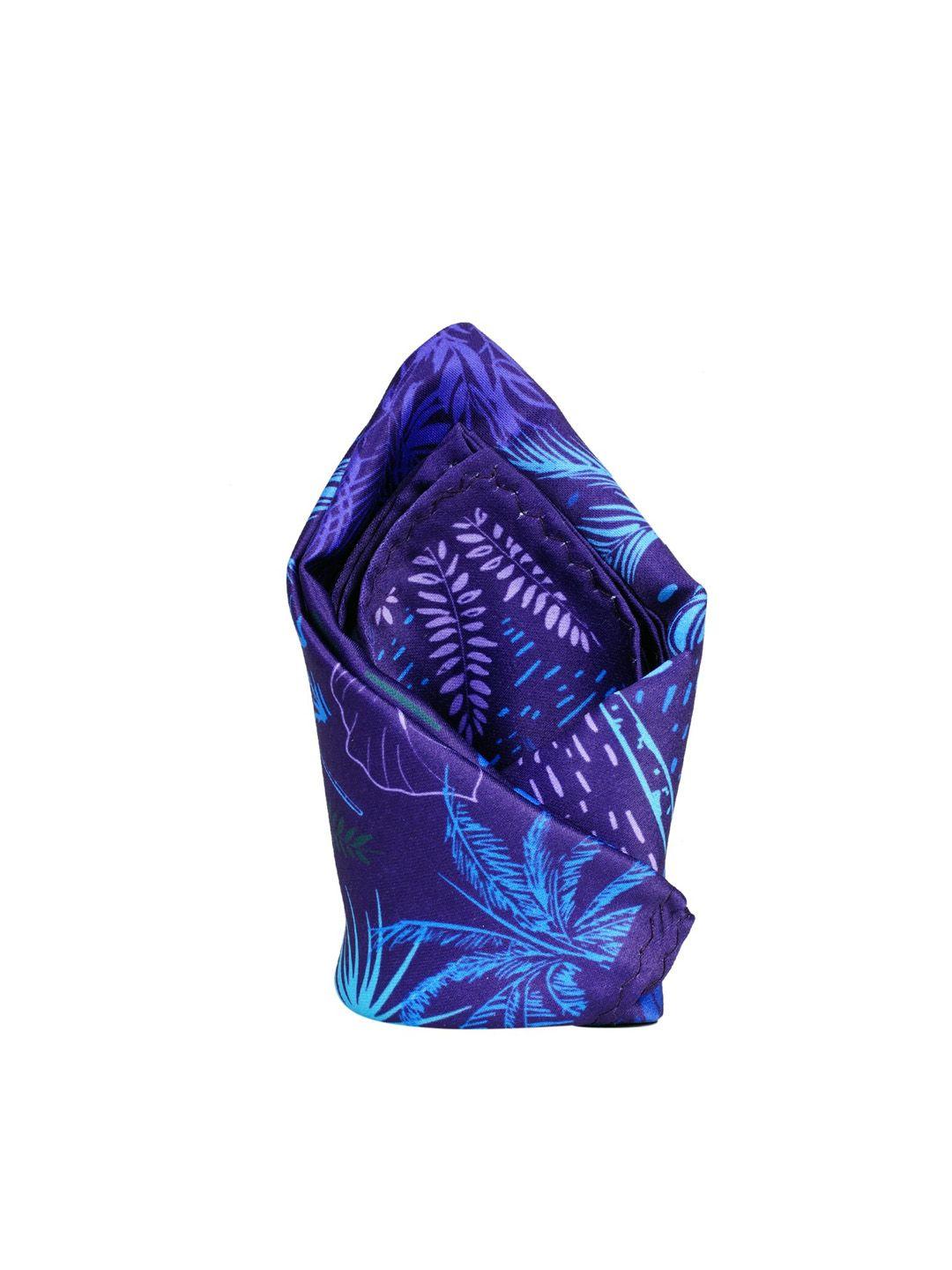 tossido men navy blue printed pocket square