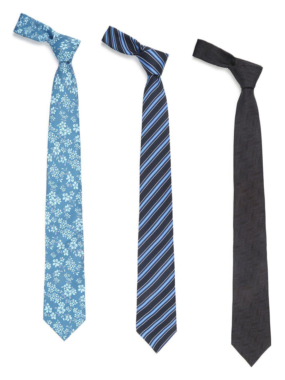 tossido men pack of 3 multicoloured printed broad tie