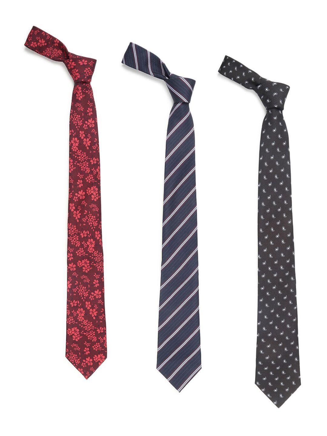 tossido men pack of 3 multicoloured striped broad tie