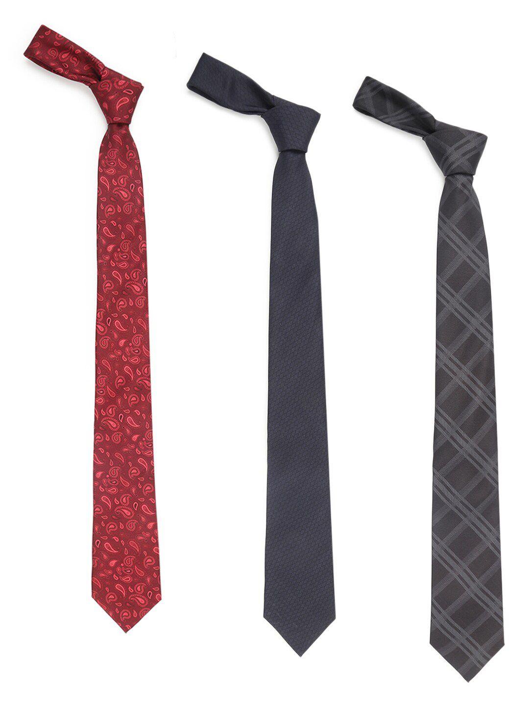 tossido men pack of 3 printed broad tie