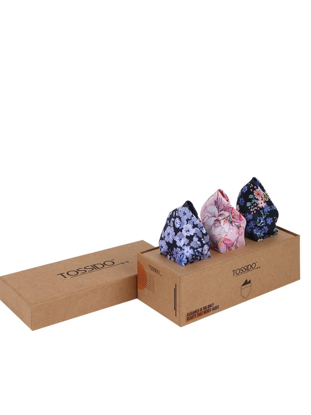 tossido men pack of 3 printed pocket squares