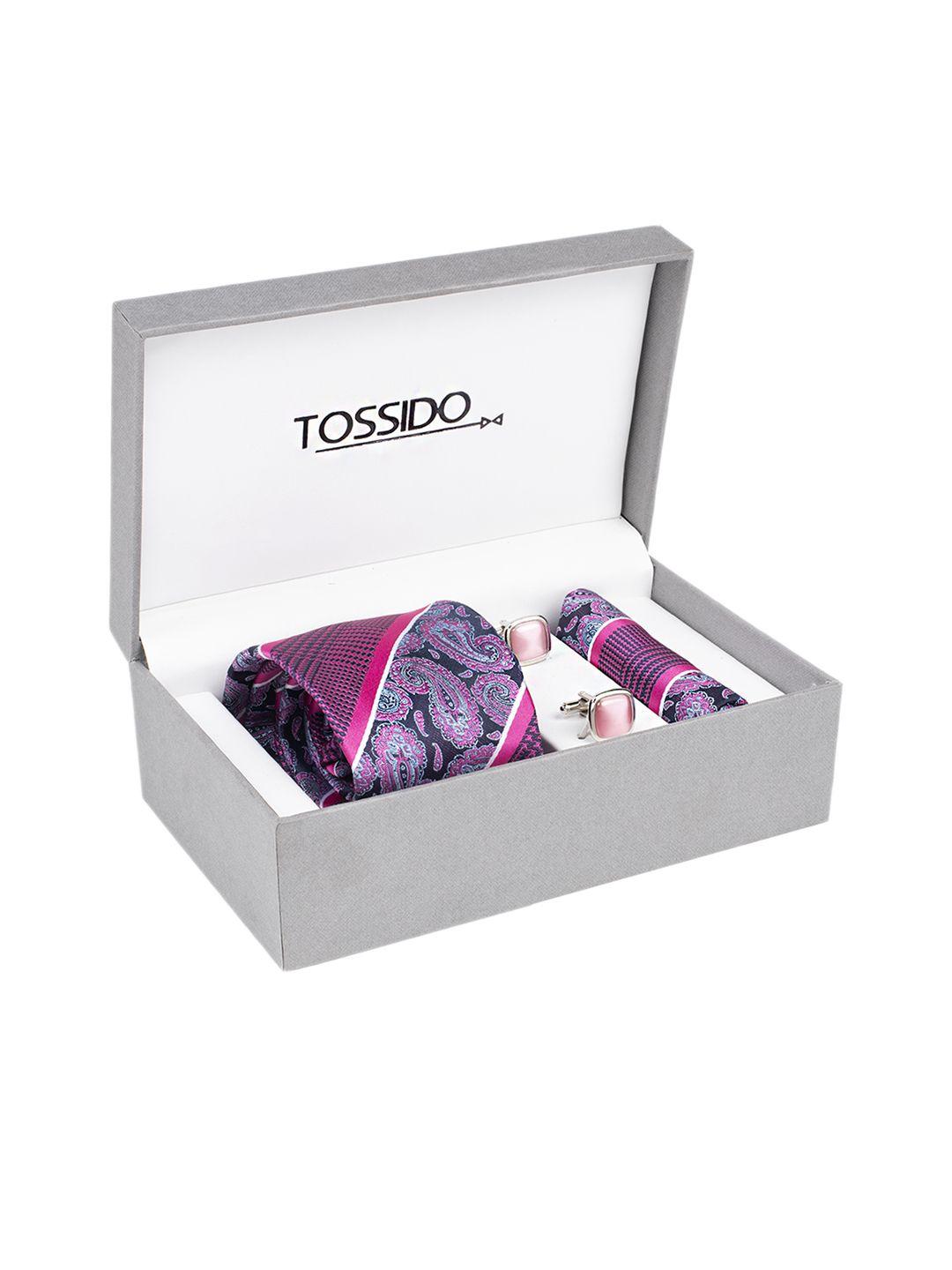 tossido men pink & blue accessory gift set