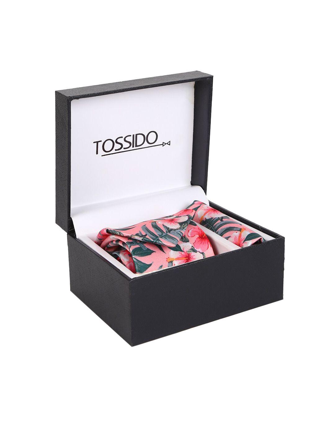 tossido men pink & grey accessory gift set