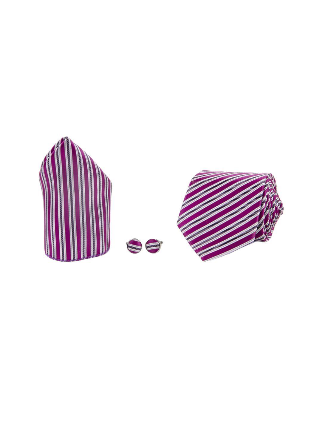 tossido men pink & silver-toned accessory gift set