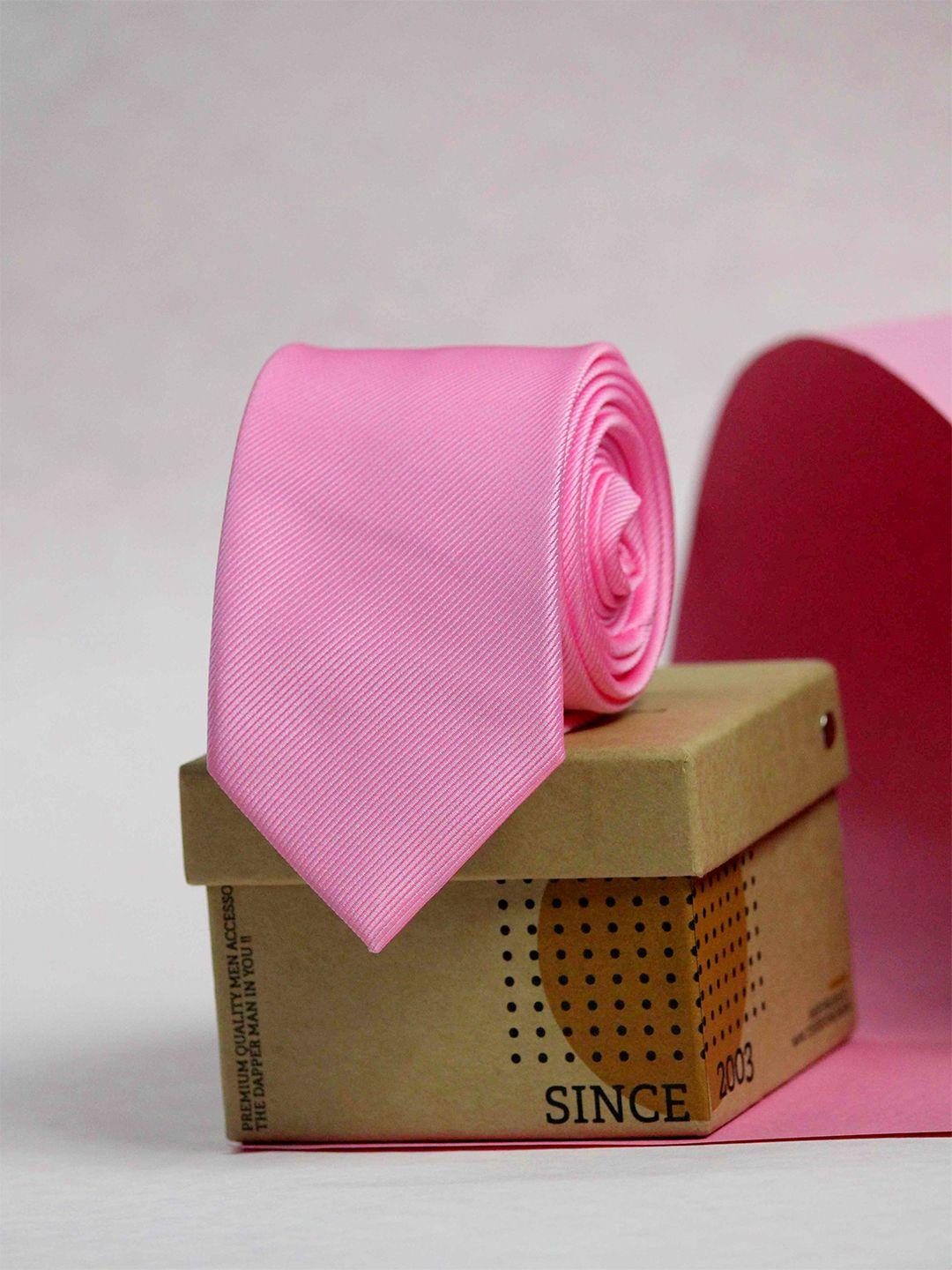 tossido men pink solid  skinny tie