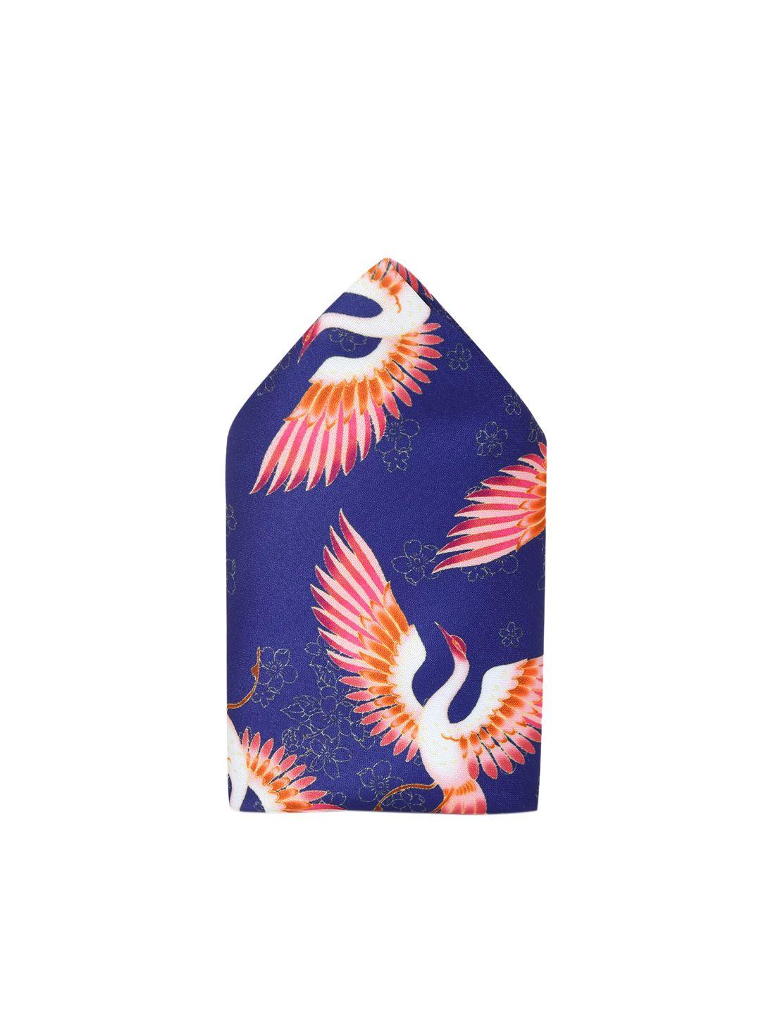 tossido men purple & orange printed pocket square with a gift box