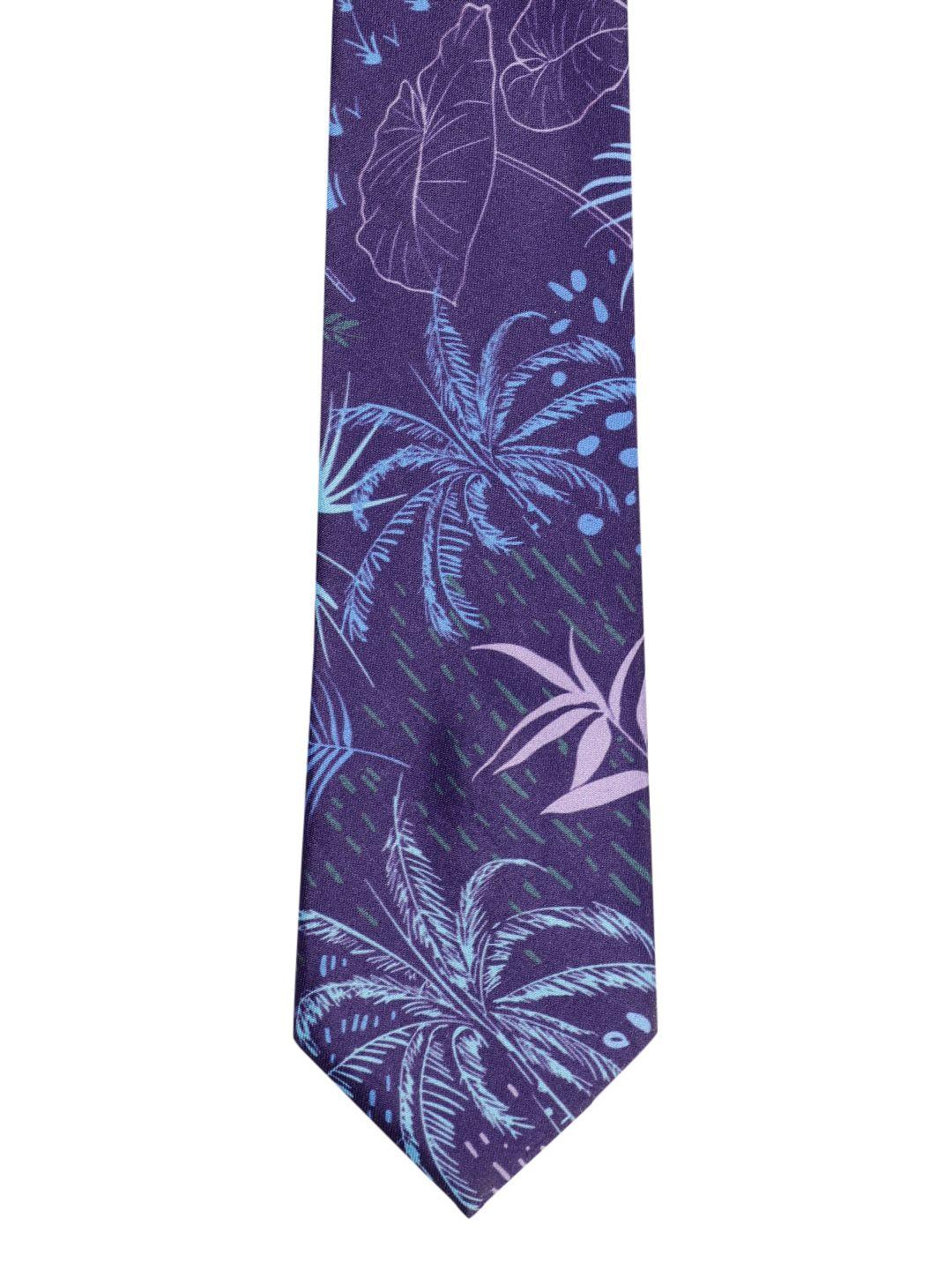 tossido men purple printed broad tie