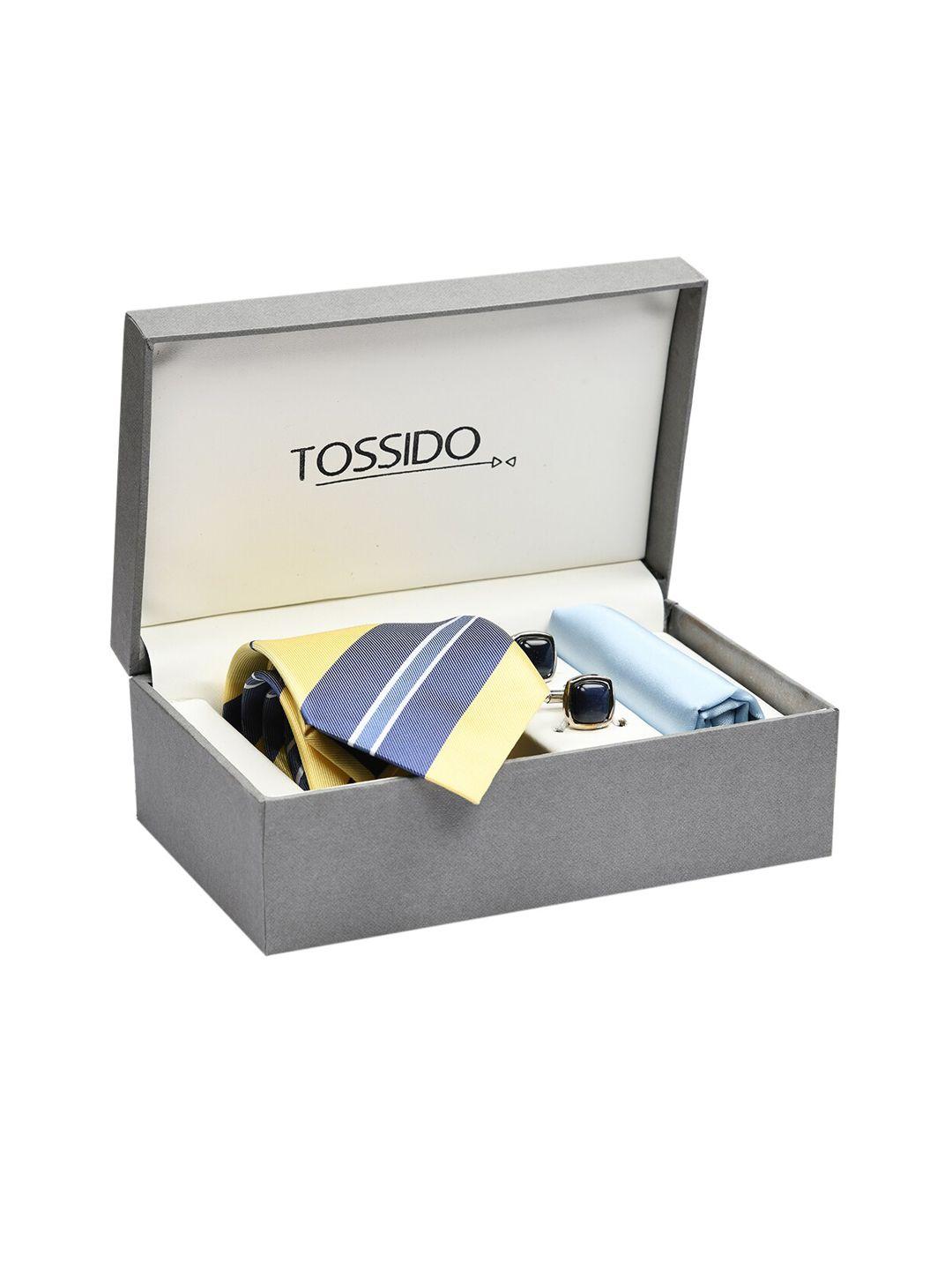 tossido men yellow & blue accessory gift set