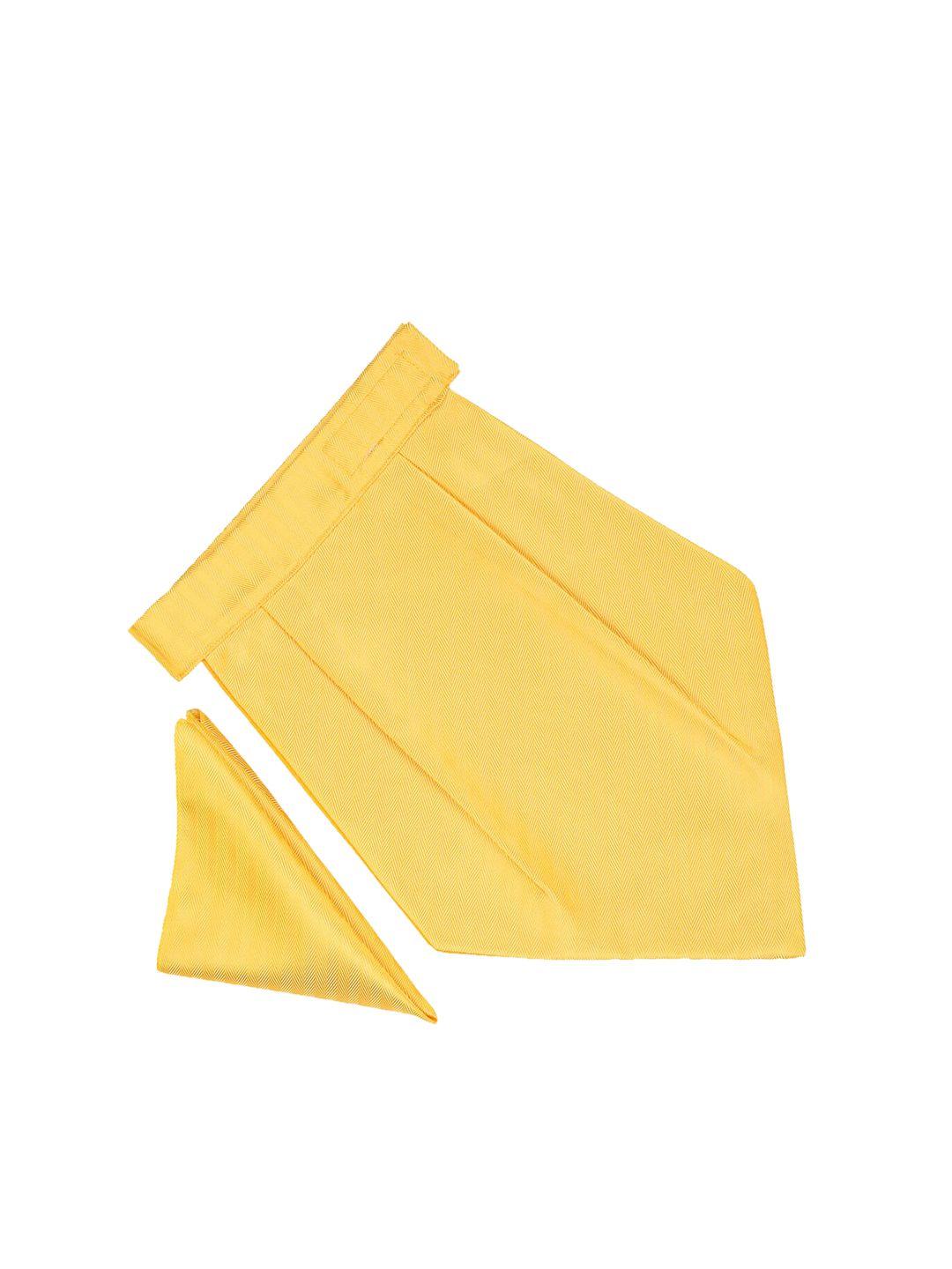 tossido men yellow textured accessory gift set