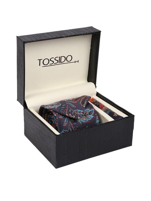 tossido multi printed necktie and pocket square set for men