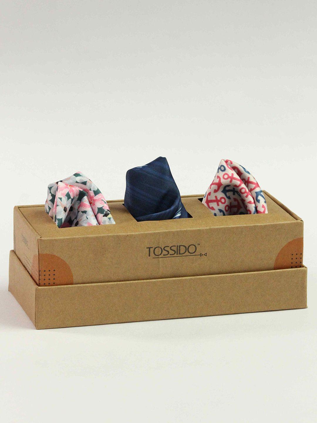 tossido pack of 3 printed pocket squares