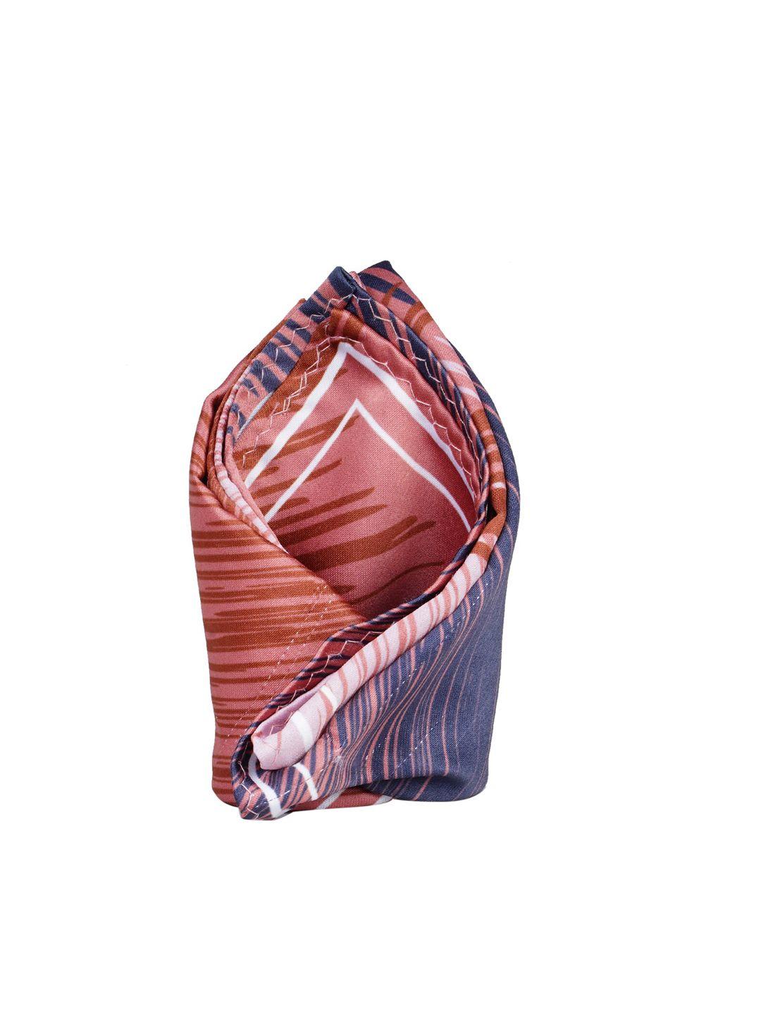 tossido pink & blue printed pocket square