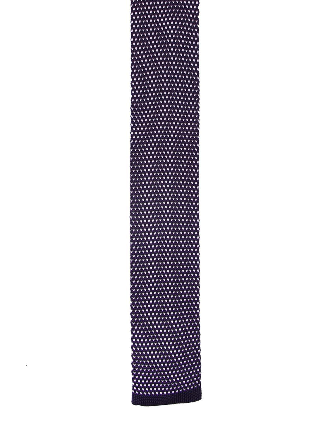 tossido purple & white knitted design skinny tie