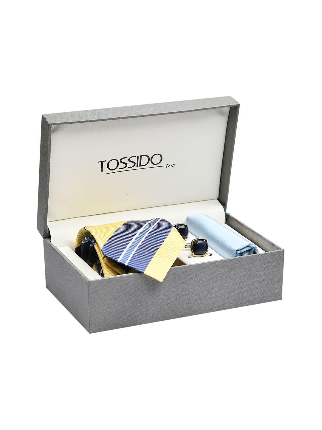 tossido yellow & blue men accessory gift set