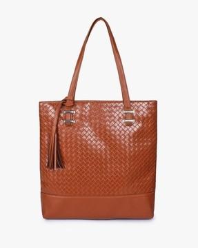 tote bag with tassel accent