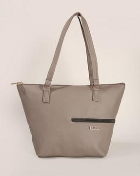 tote bag with zip accent