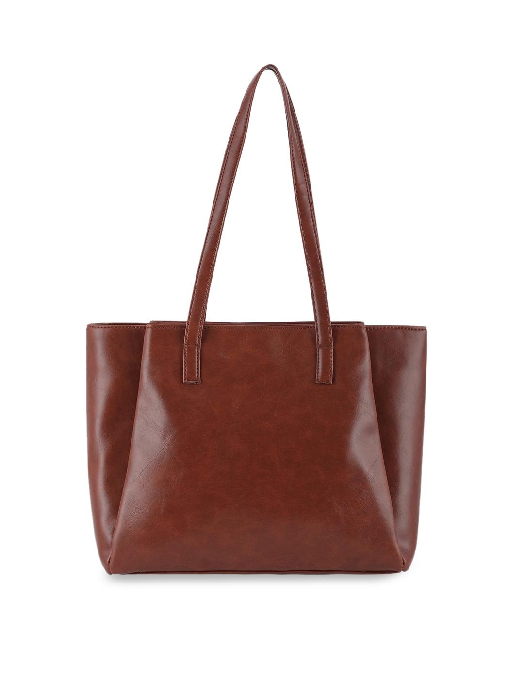 toteteca women brown shopper tri pocketing tote bag
