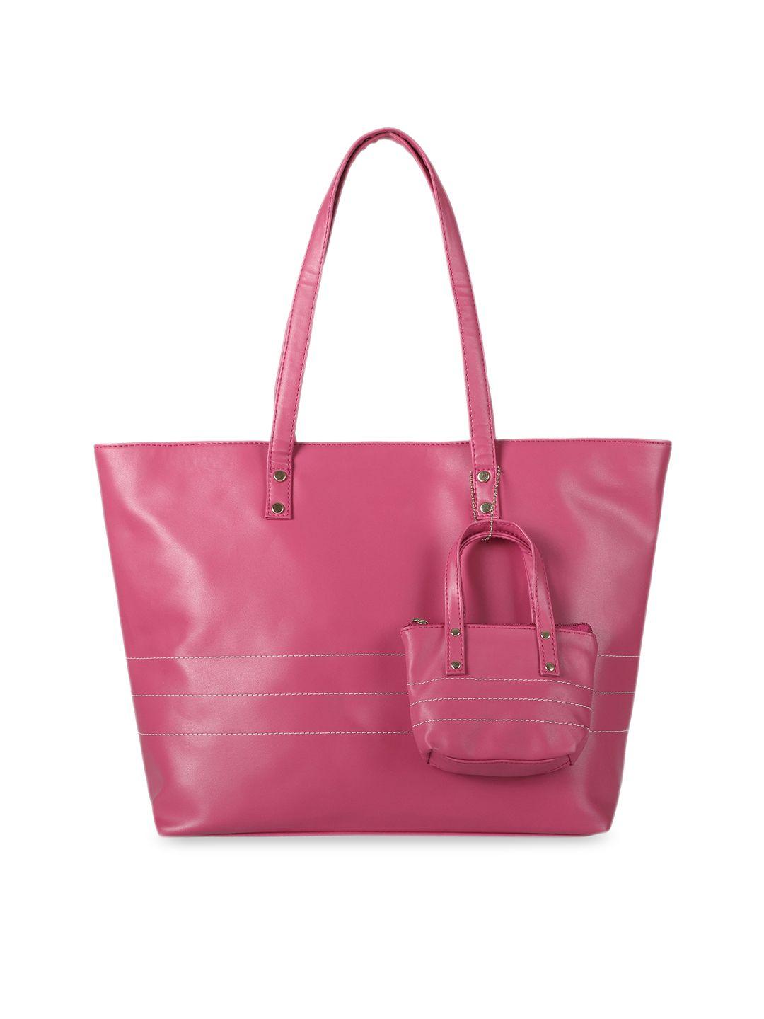 toteteca women pink pu structured shoulder bag