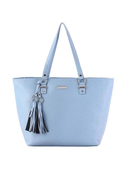 toteteca blue solid medium tote handbag