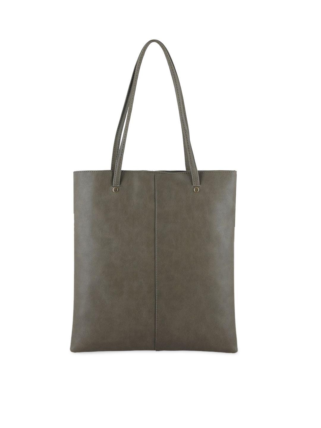 toteteca olive green solid shopper tote bag