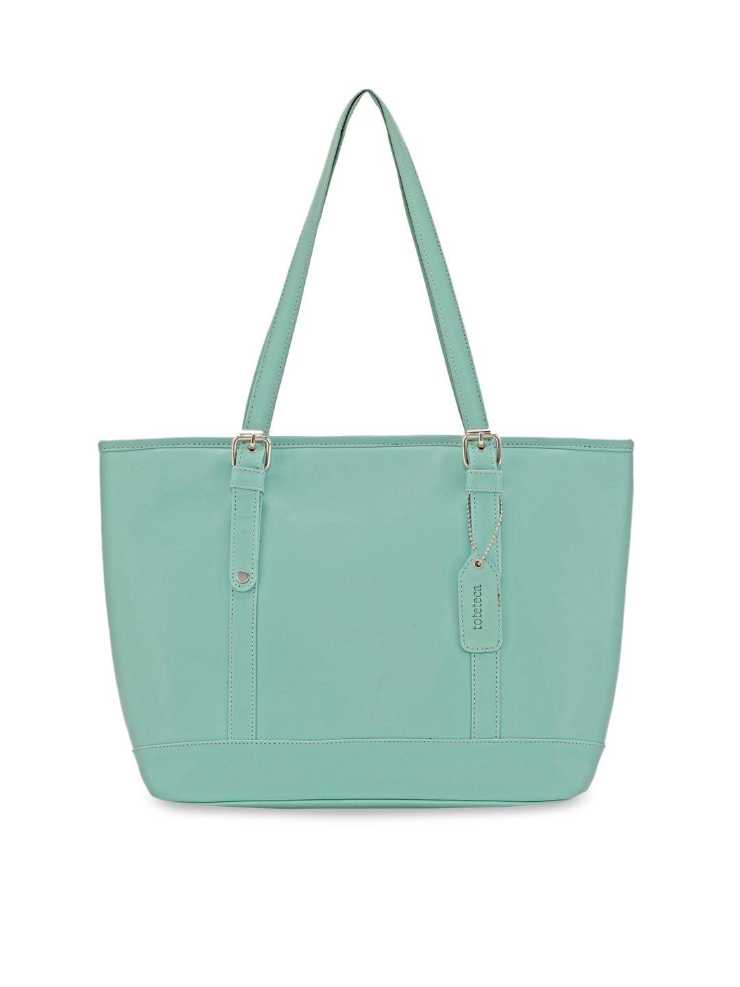 toteteca sea green pu oversized structured tote bag