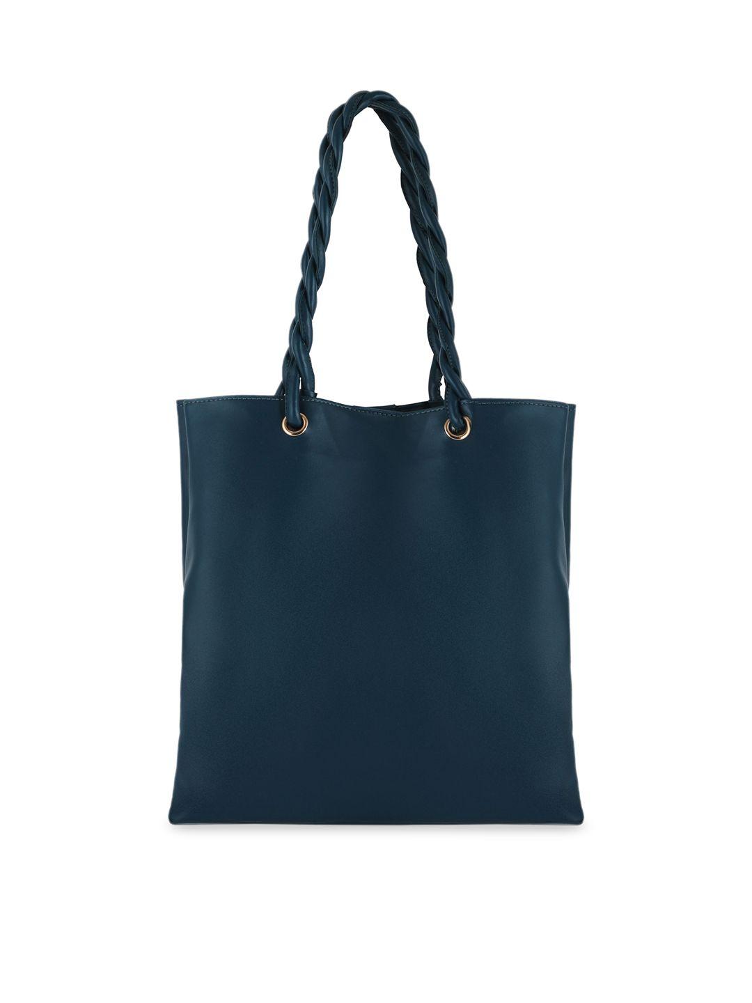 toteteca teal pu shopper tote handbag