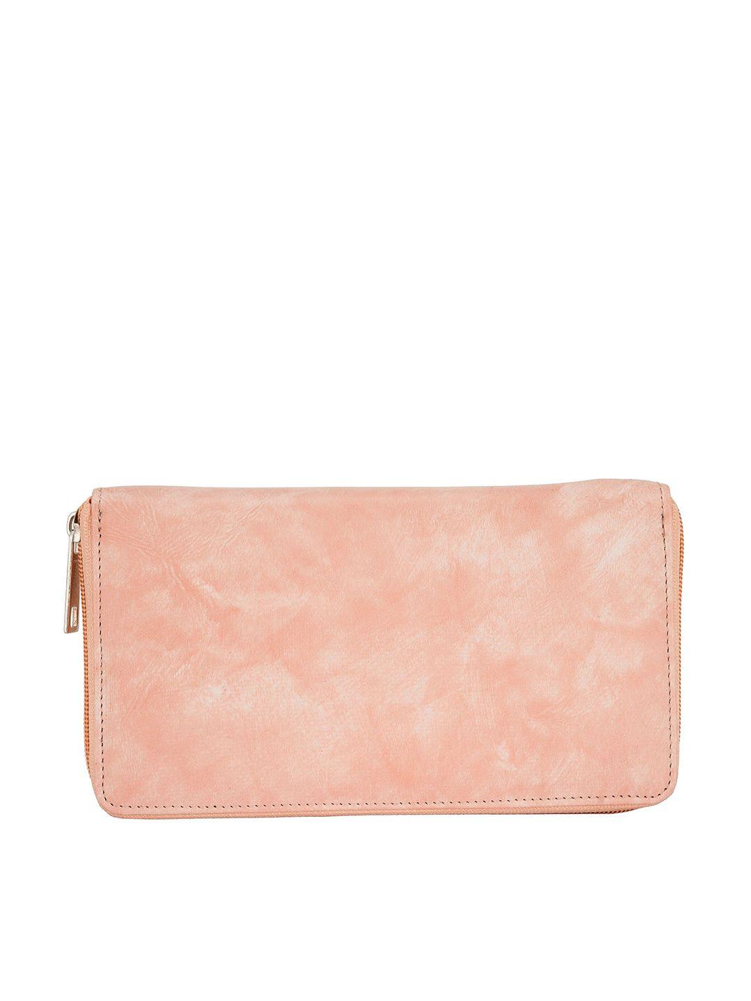 toteteca women pink textured pu zip around wallet