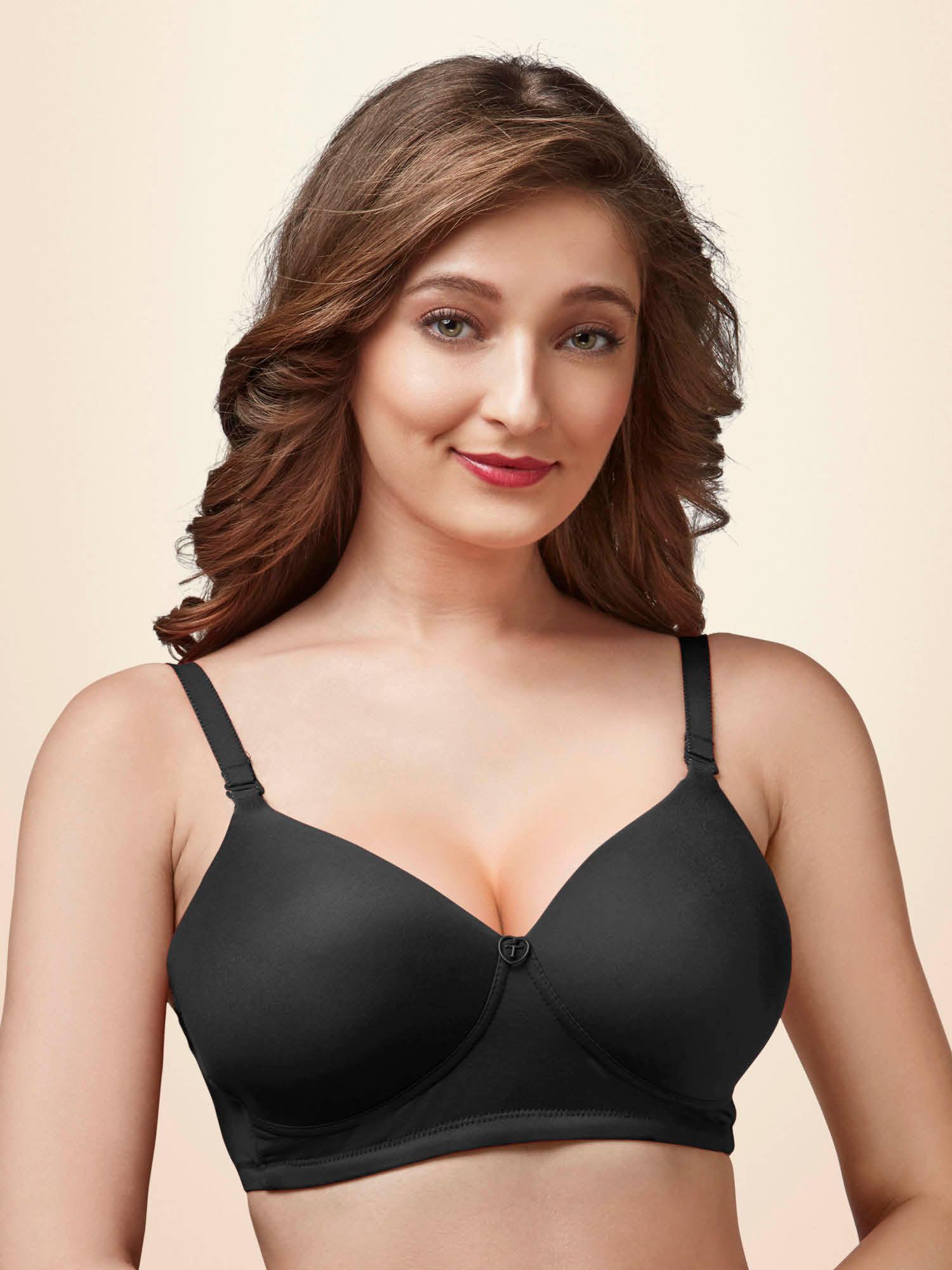 touche woman soft padded full cup bra - black