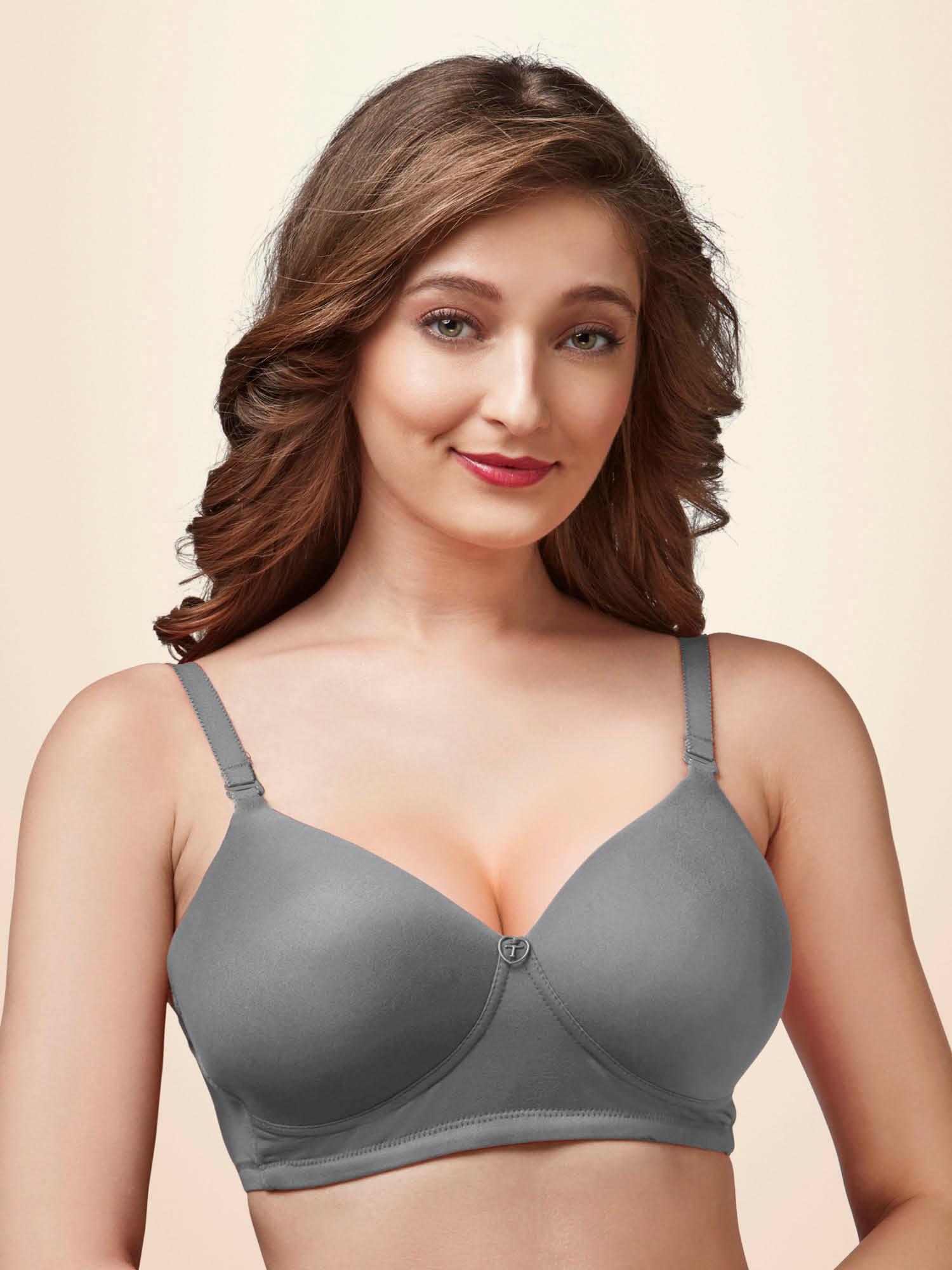 touche woman soft padded full cup bra - dove -grey