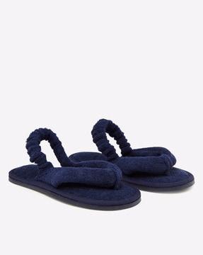towelling thong-strap slippers