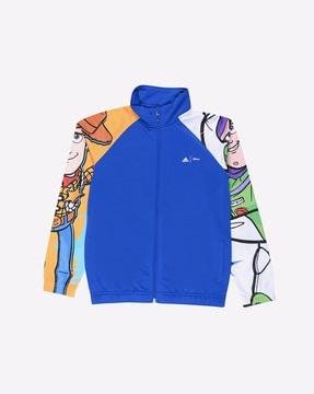 toy story print zip-front track jacket