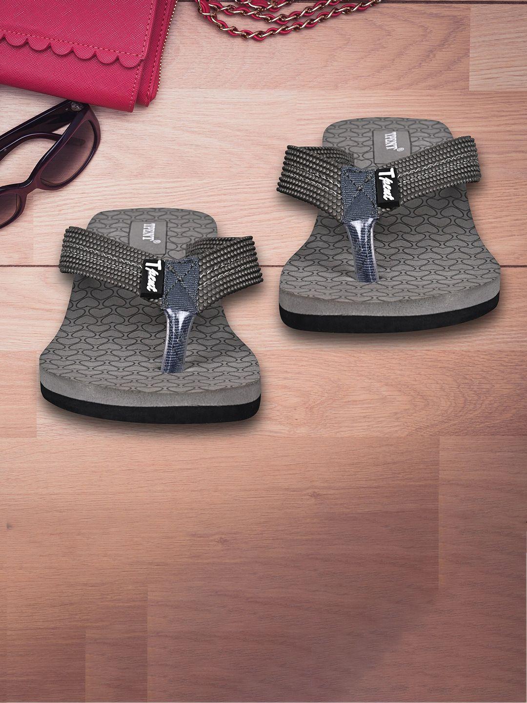 tpent women grey & black rubber thong flip-flops