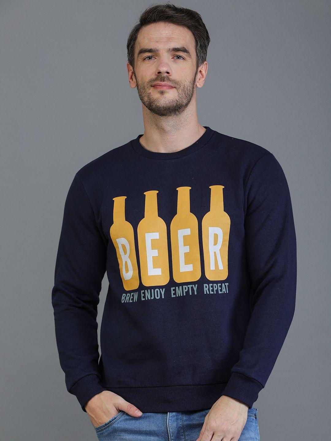 tqs typography printed pullover sweatshirt