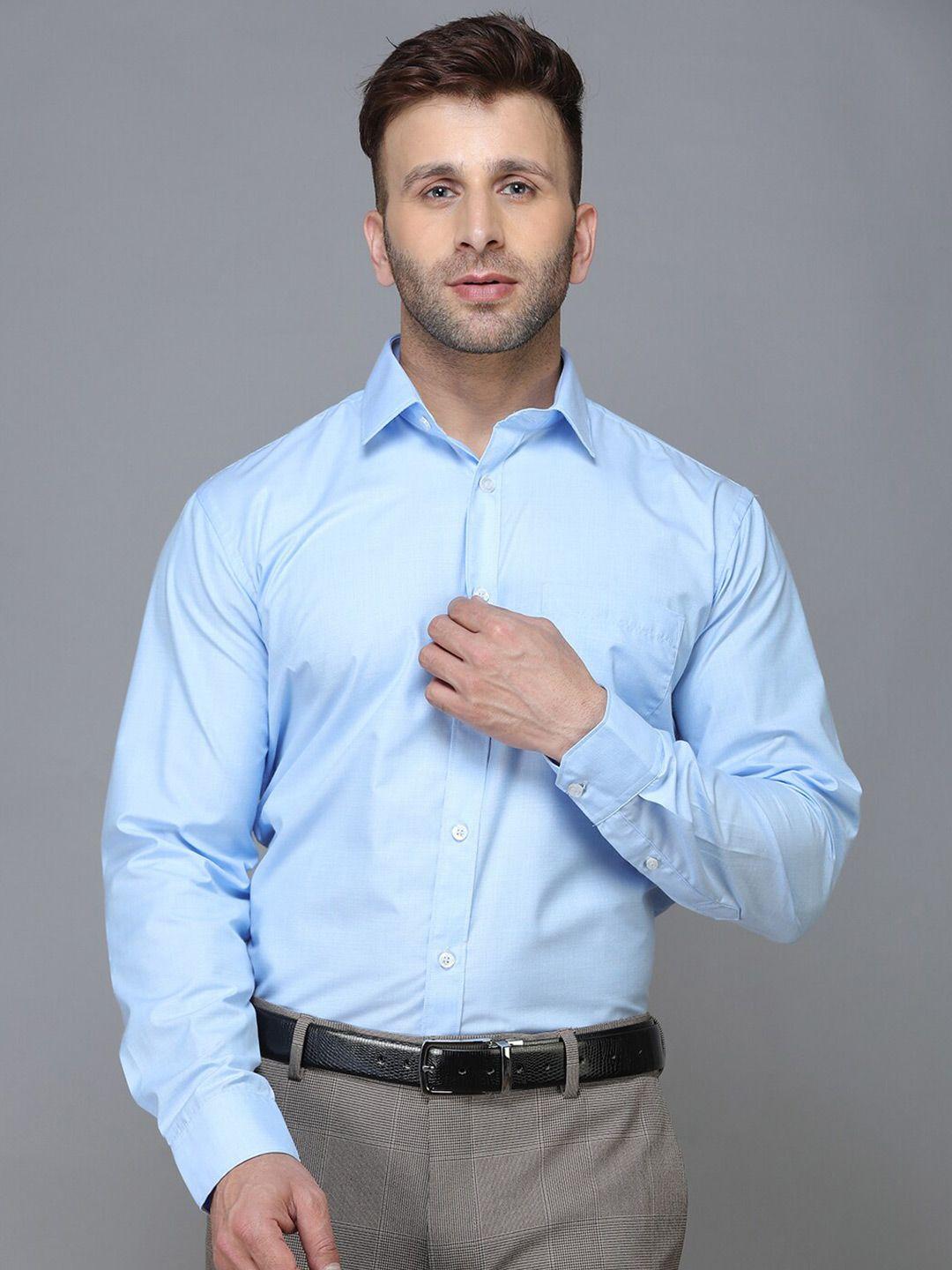 tqs men blue standard casual shirt