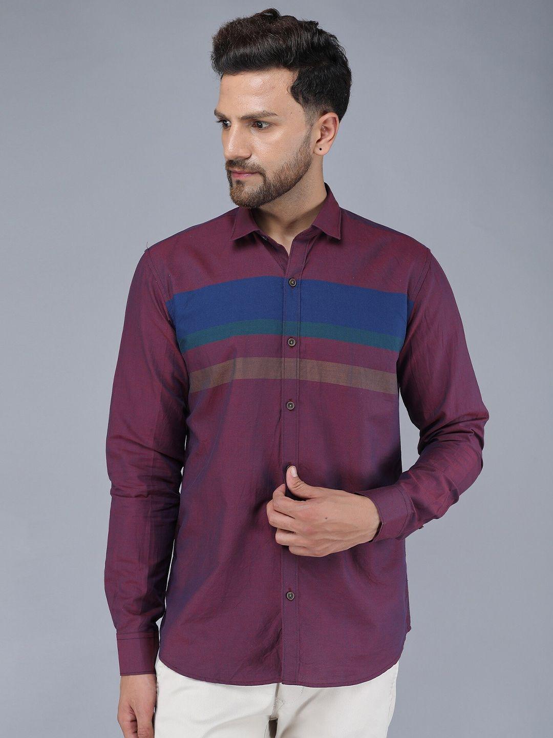 tqs men maroon solid casual shirt