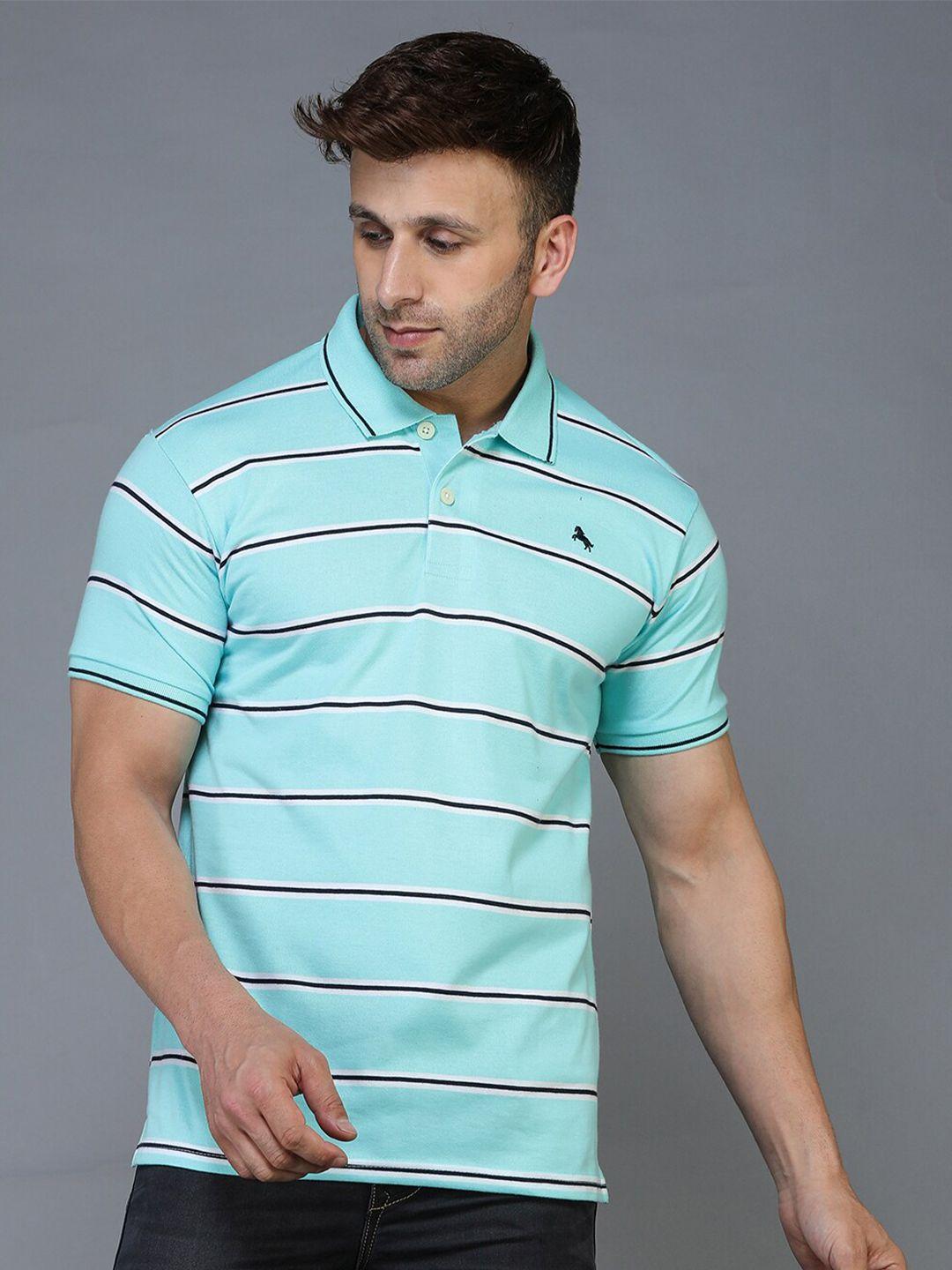 tqs striped polo collar regular fit cotton t-shirt