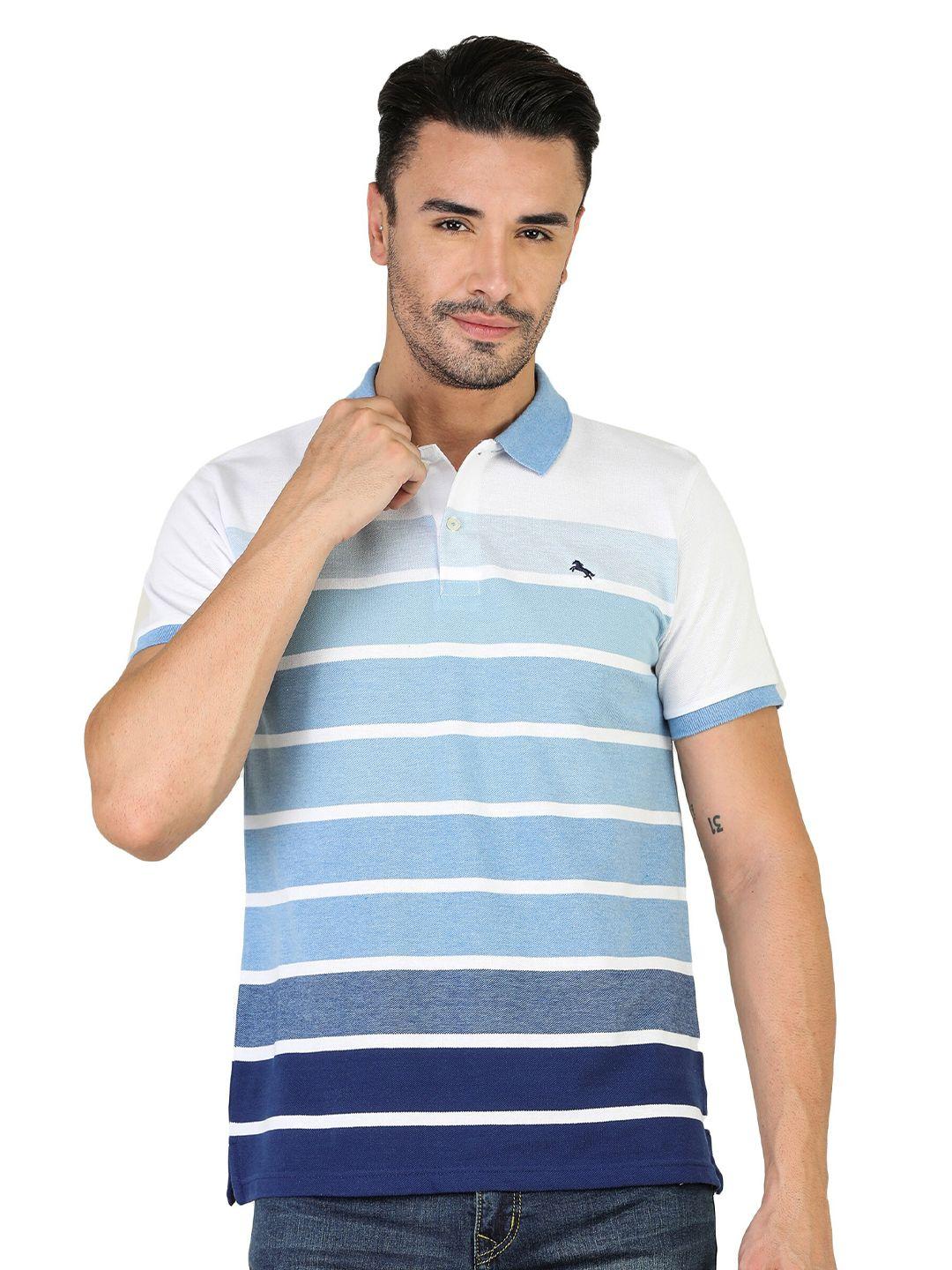 tqs striped polo collar slim fit cotton t-shirt